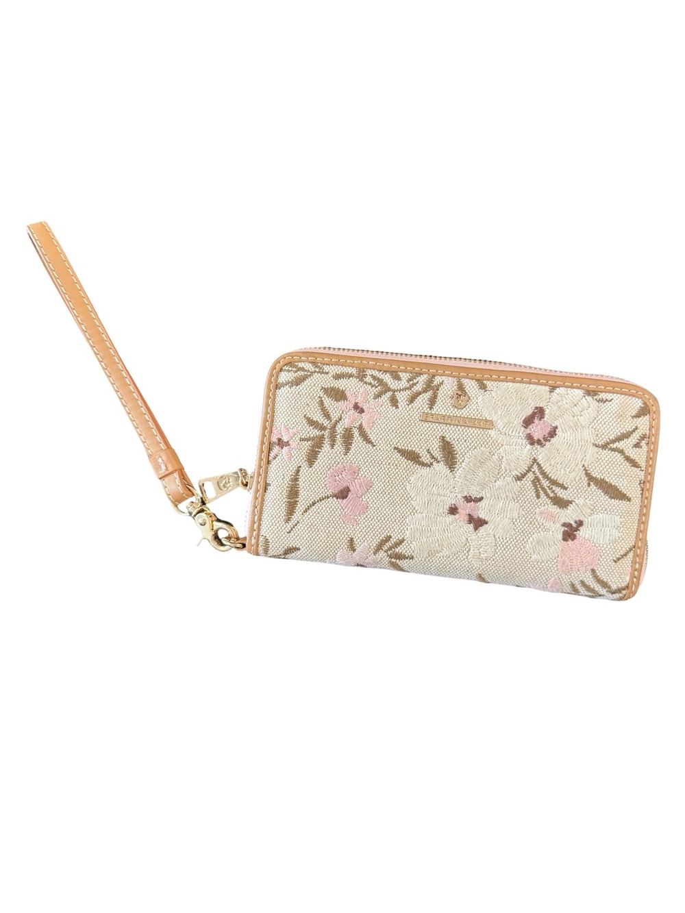 111 / Spartina 449 Parade Embroidered Floral Wristlet Wallet Size 4”x7.5”